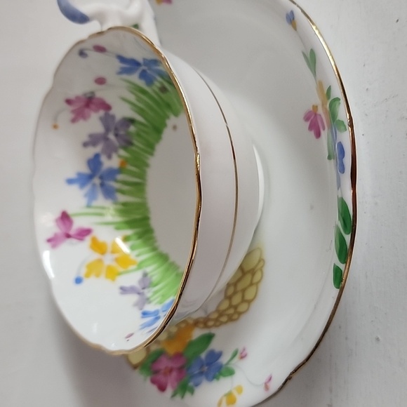 Royal Grafton Vintage Teacup and Saucer Hand Painted Green - Picture 6 of 8